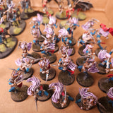 Age of Sigmar / The Old World - Daughters of Khaine / Dark Elves - Painted Witch Aelves & Doomfire Warlocks