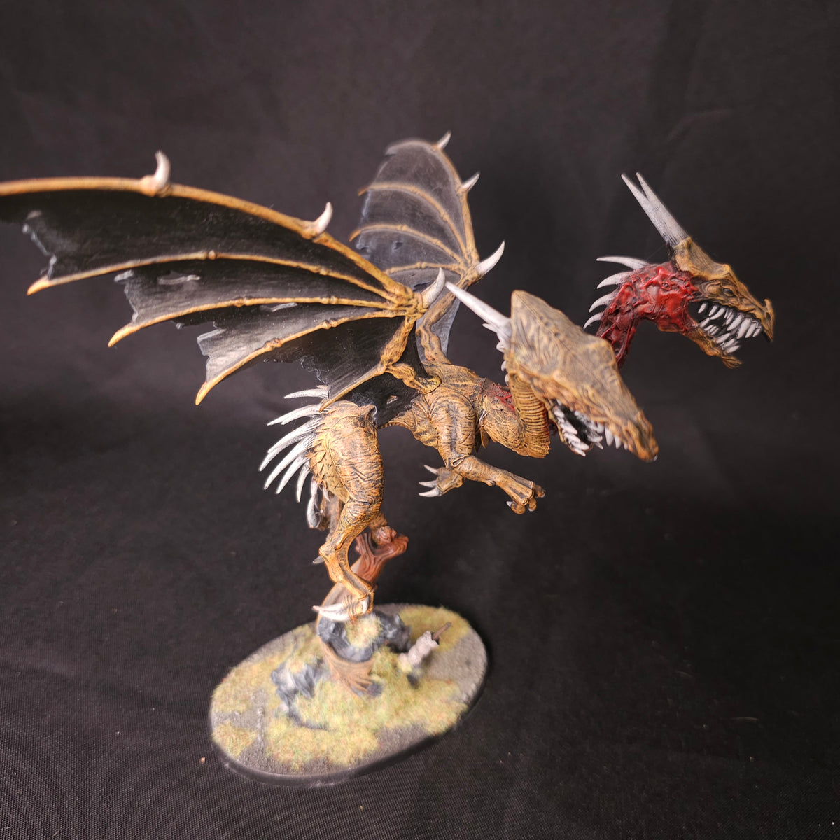 The Old World - Warriors of Chaos - Painted Converted Two-Headed Chaos Dragon Proxy