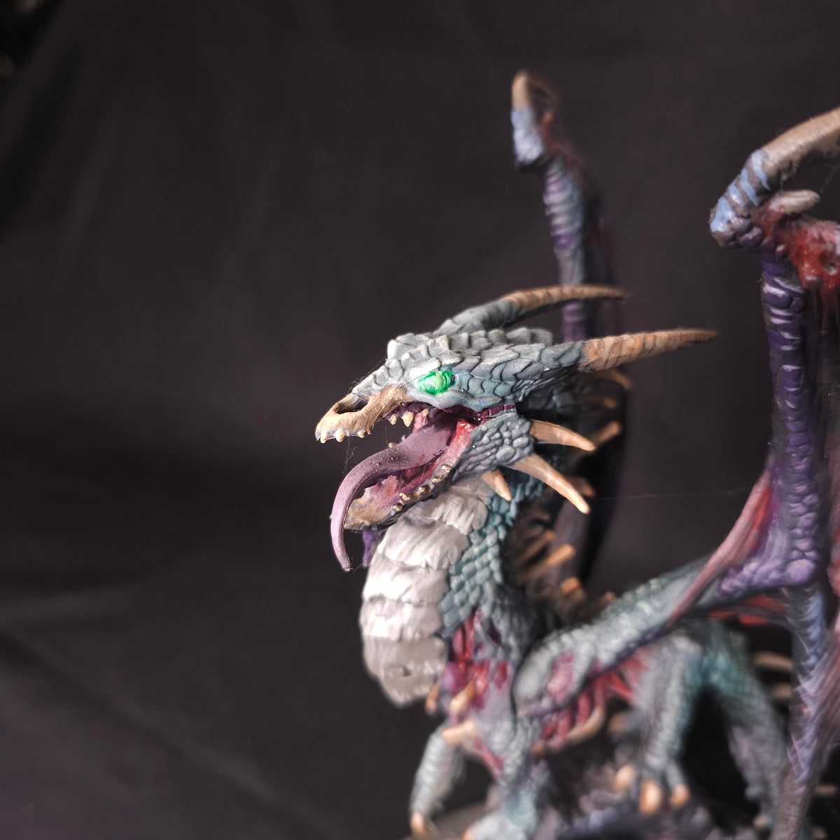 Fantasy Miniatures - Painted Undead Dragon on Scenic Base - Non-GW Model