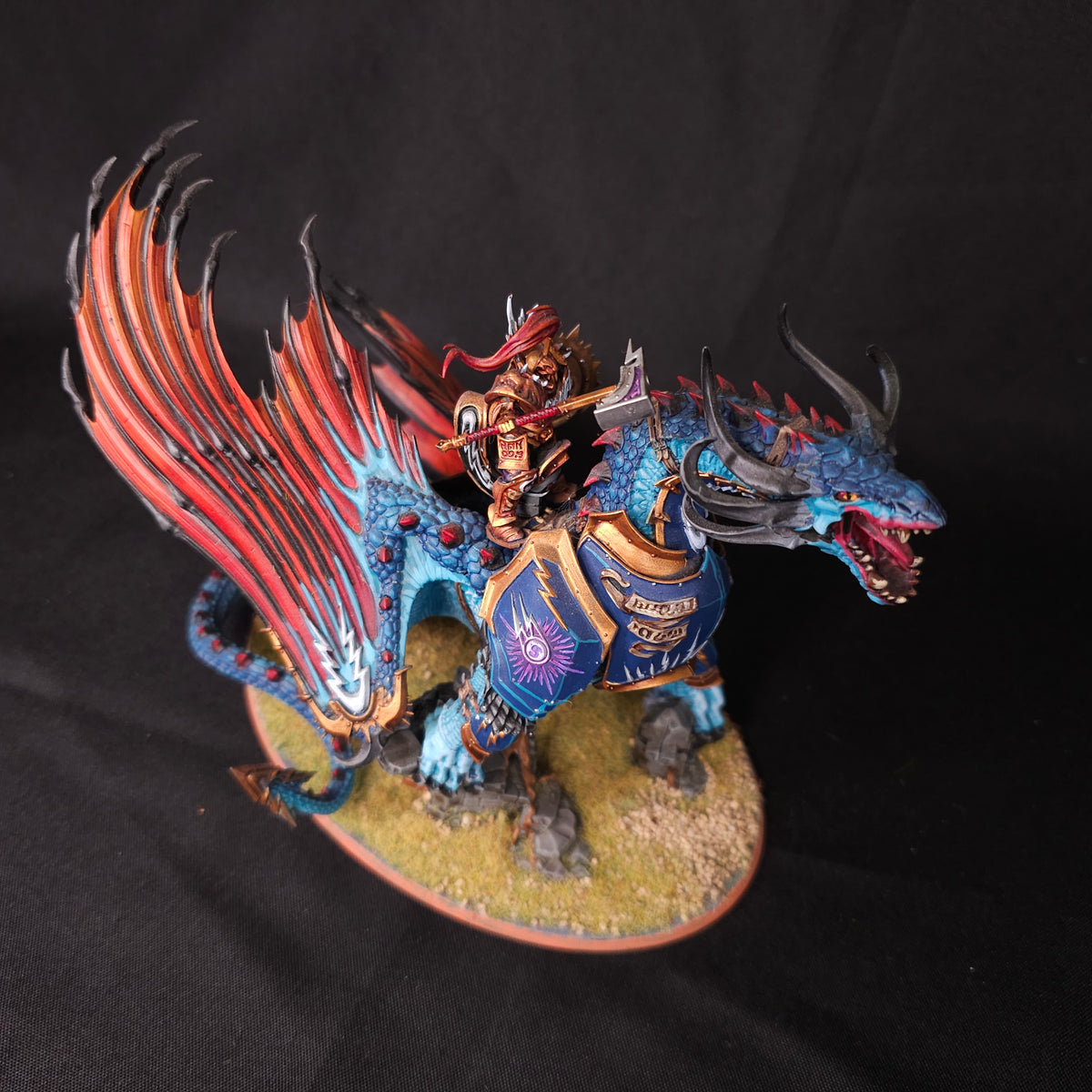 Age of Sigmar - Stormcast Eternals - Painted Drakesworn Templar on Stardrake