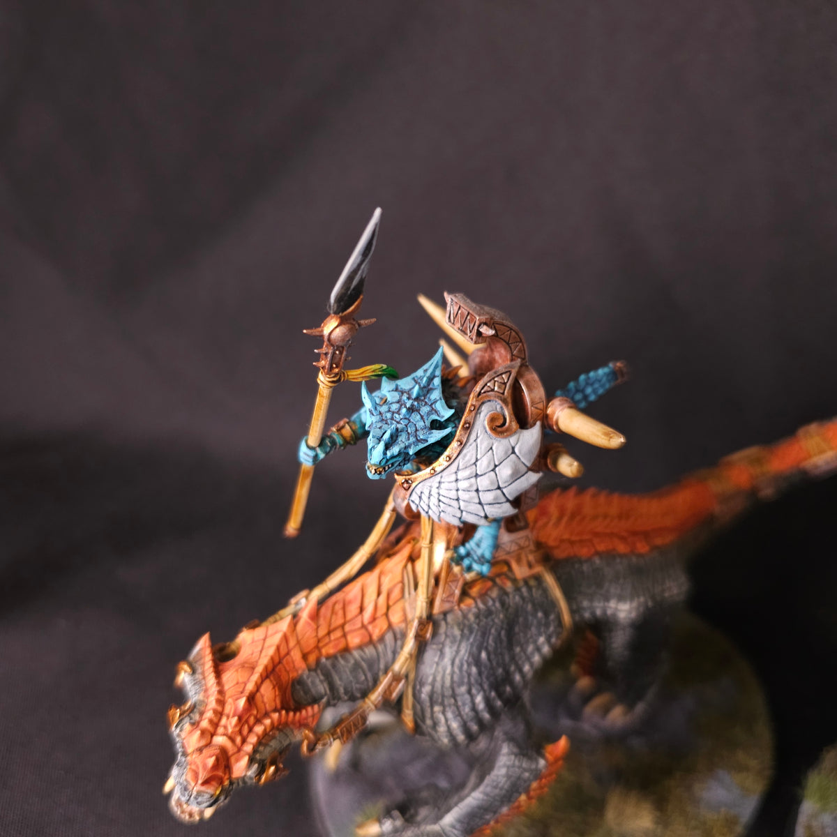 Age of Sigmar / The Old World - Seraphon / Lizardmen - Painted Carnosaur and Troglodon Monsters
