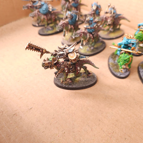 The Old World - Lizardmen - Painted Cold One Cavalry and Mounted Hero