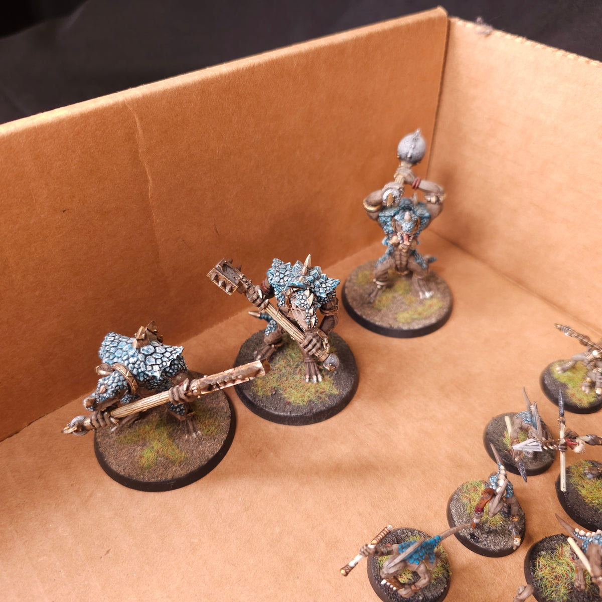 Age of Sigmar / The Old World - Seraphon / Lizardmen - Painted Kroxigor and Skink Infantry