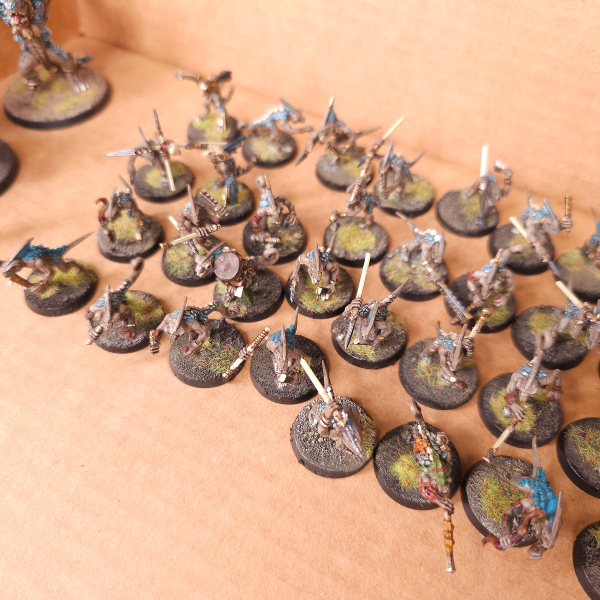 Age of Sigmar / The Old World - Seraphon / Lizardmen - Painted Kroxigor and Skink Infantry