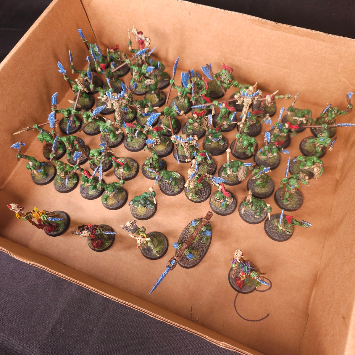 Age of Sigmar / The Old World - Bonesplitterz / Orc & Goblin Tribes - Painted Savage Orc Infantry and Shamans