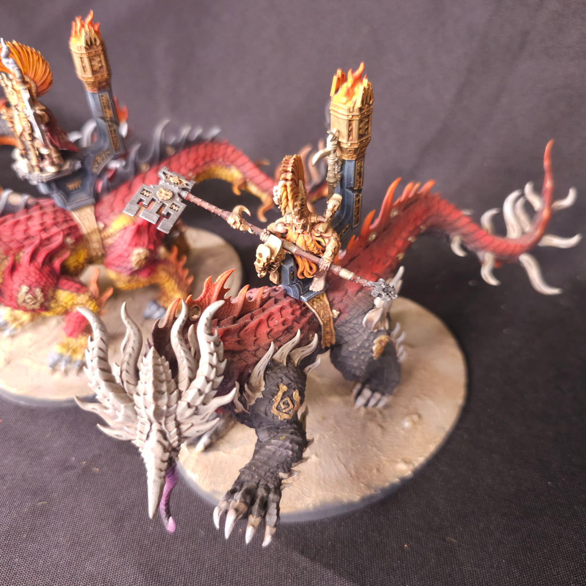 Age of Sigmar - Fyreslayers - Painted Magmadroth Trio