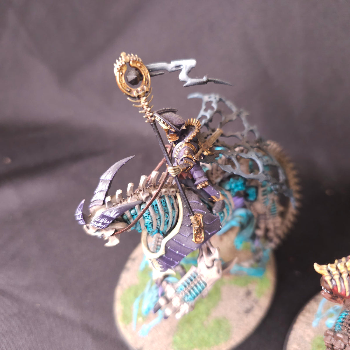 Age of Sigmar - Ossiarch Bonereapers and Soulblight Gravelords - Three Painted Mortarch Centerpieces