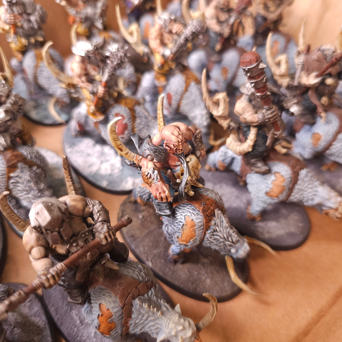Age of Sigmar / The Old World - Ogor Mawtribes / Ogre Kingdoms - Painted Mournfang Cavalry