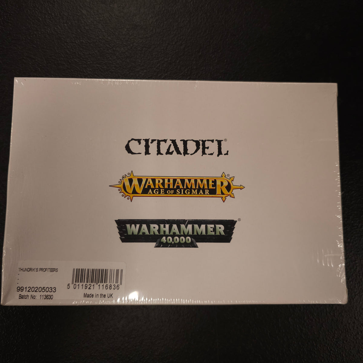 Actual box of Thundrik's Profiteers (Miniatures Only) — lot 022