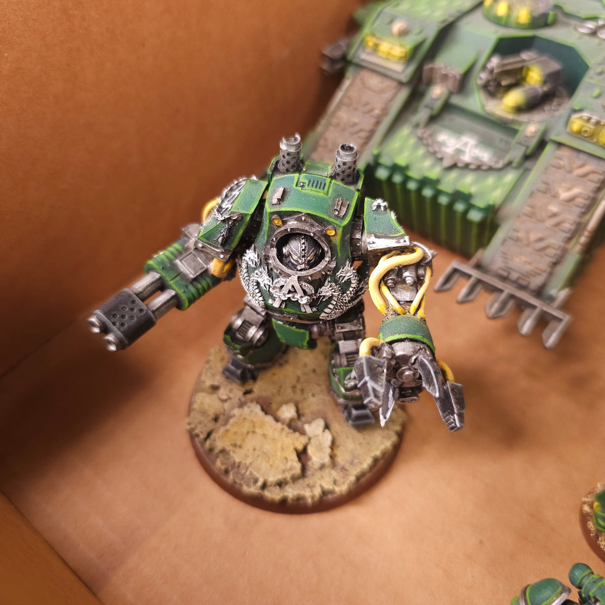 Painted Green Warband with Land Raider and Dreadnought - detail view 2