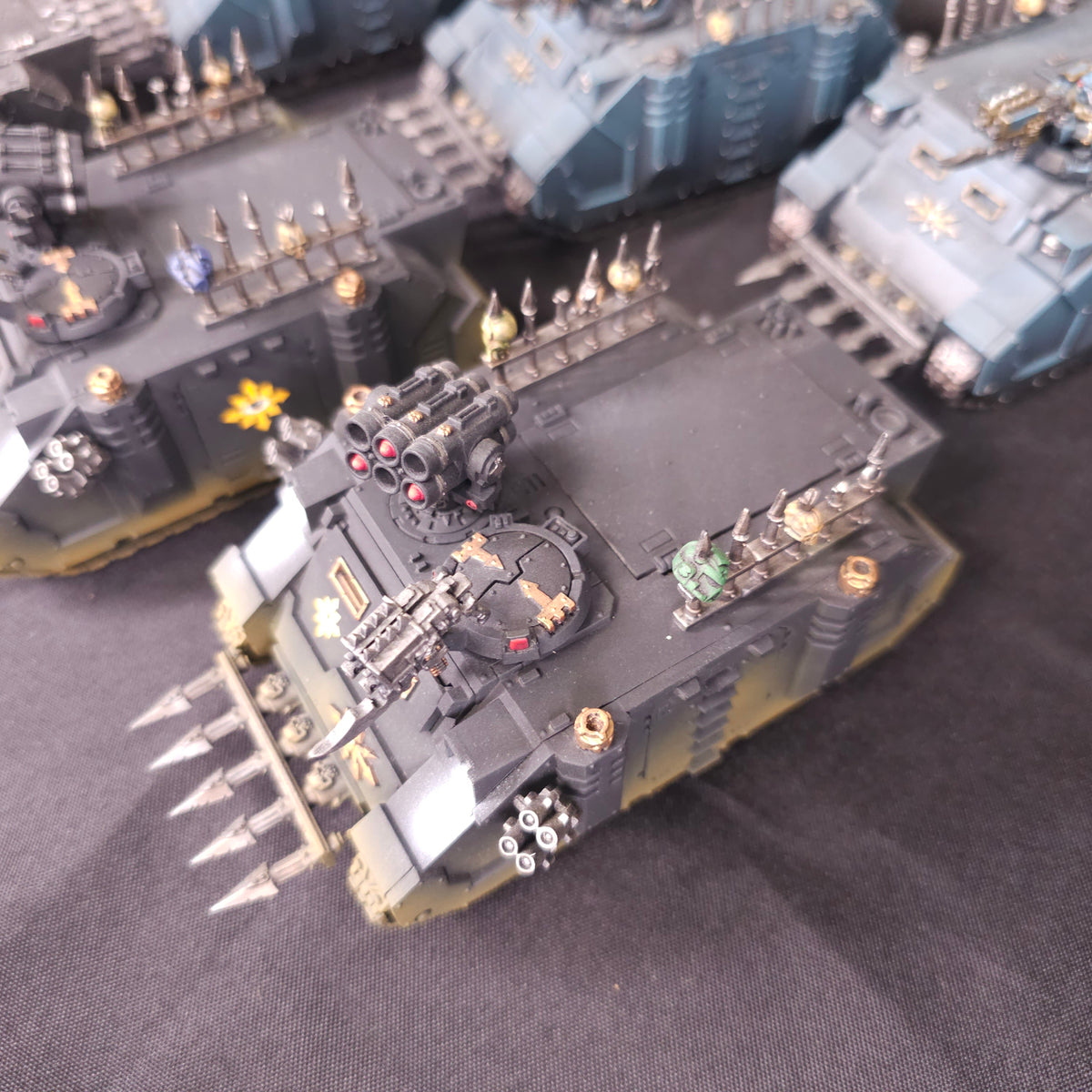 Painted Rhino Transport Group - Black and Blue - detail view 2