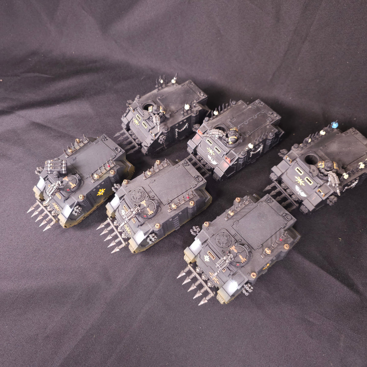 Painted Black-and-Gold Rhino Transport Group - full lot