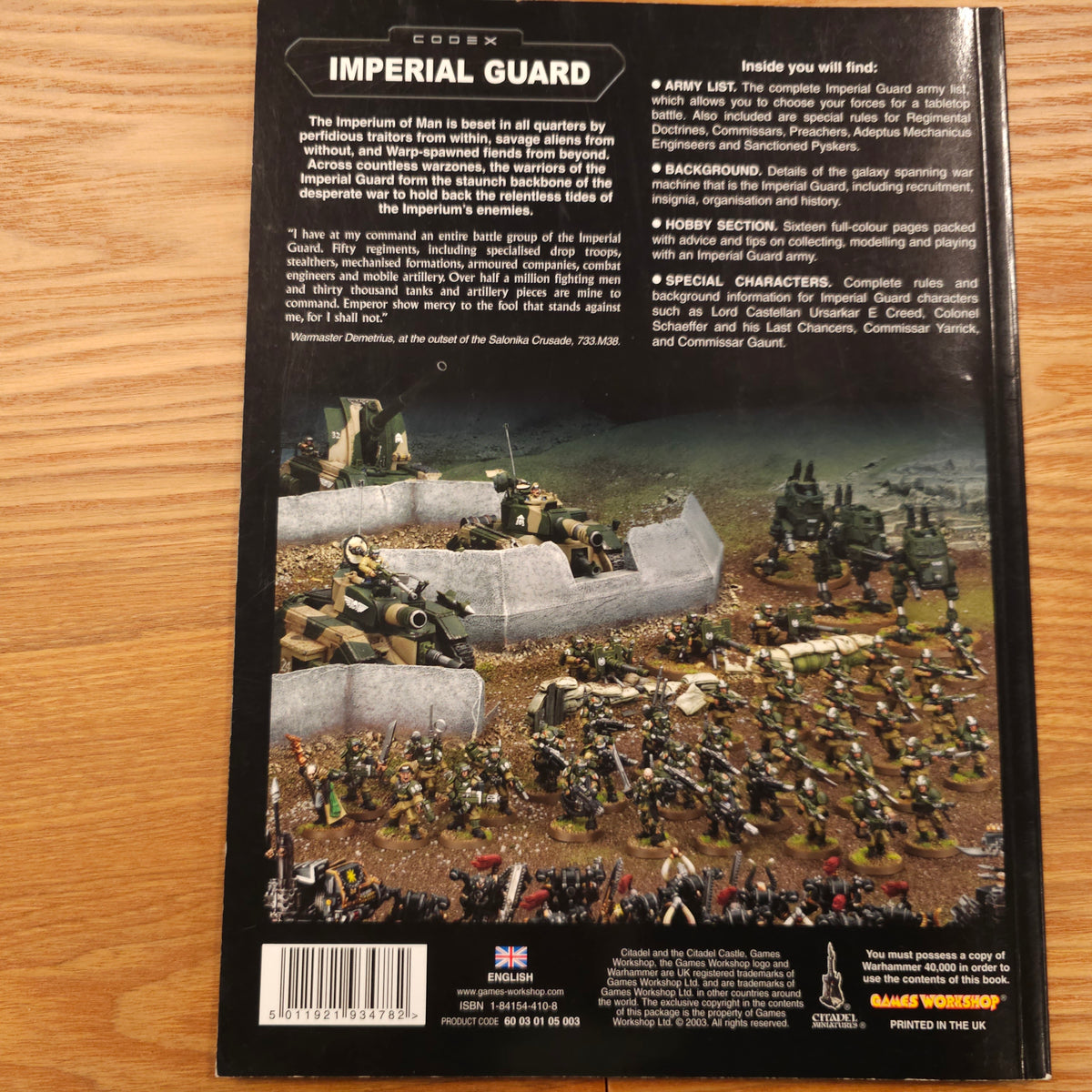 Warhammer 40,000 - Codex: Imperial Guard (revised) - 3rd edition; 2003 — photo 2 of 2