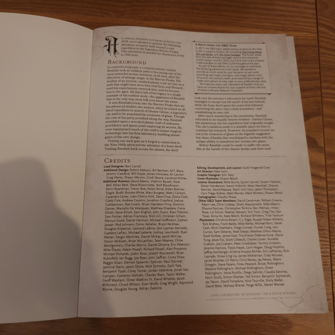 Dungeons & Dragons - Lost Laboratory of Kwalish (printed copy) - 5th edition; 2018 — photo 3 of 3