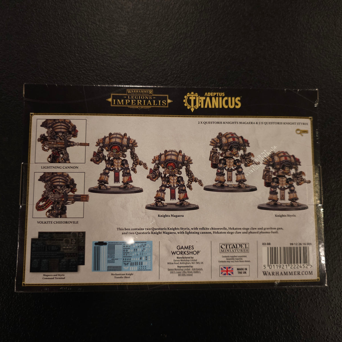 Questoris Knights Magaera and Styrix - back packaging