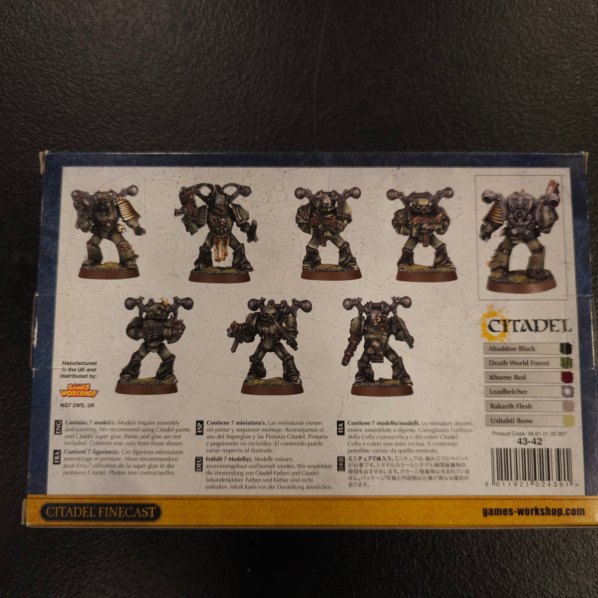 Plague Marines - Citadel Finecast - back packaging