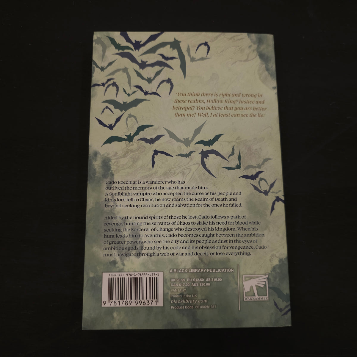 Age of Sigmar - The Hollow King - Paperback; 2022 - back cover
