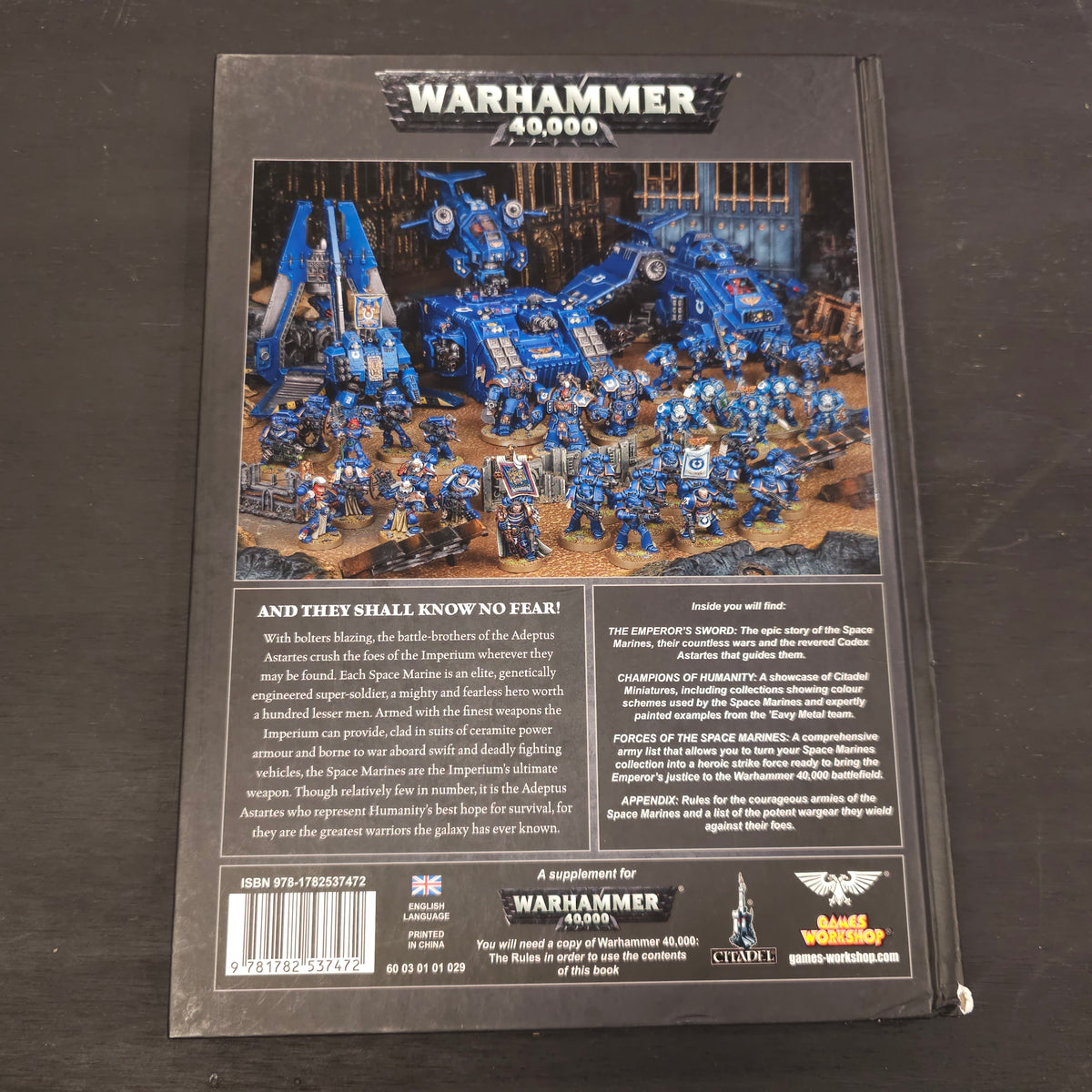 Warhammer 40,000 - Codex: Space Marines - 7th edition; 2015 - back cover