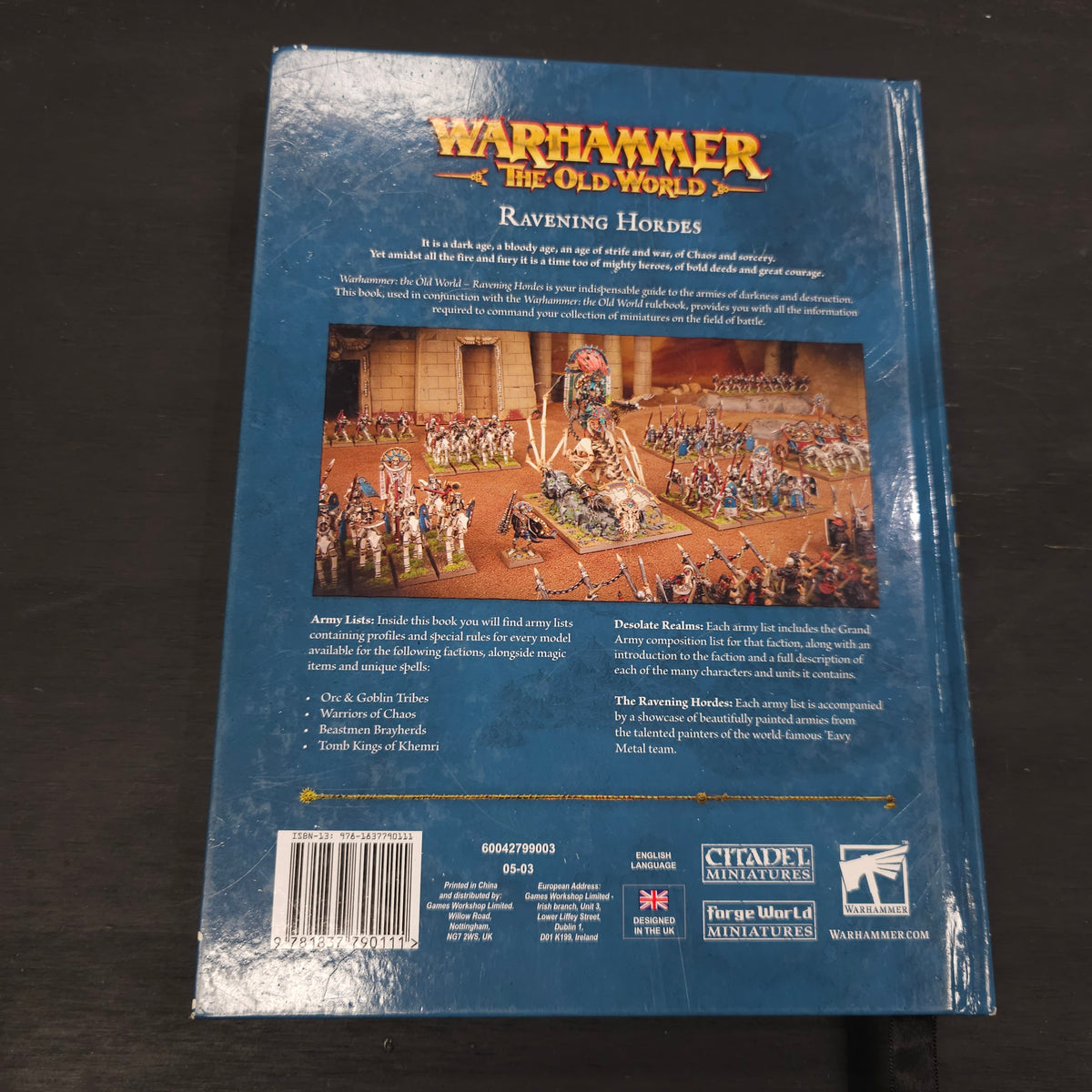 Warhammer: The Old World - Ravening Hordes - 1st edition; 2024 - back cover