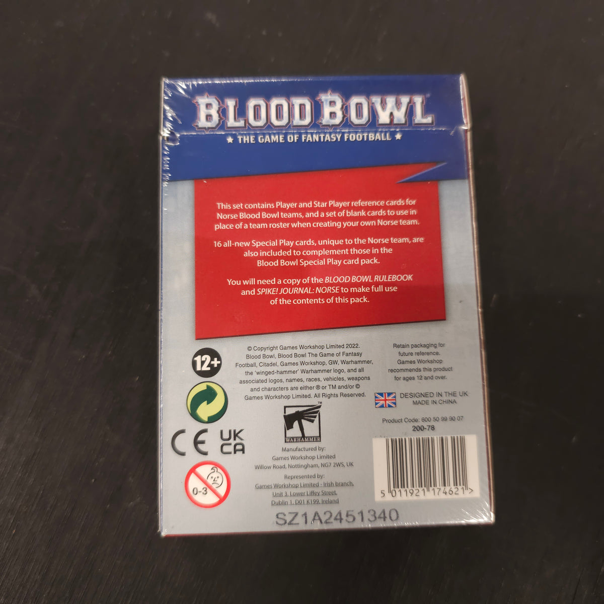 Norse Team Card Pack - back cover, label or inside detail