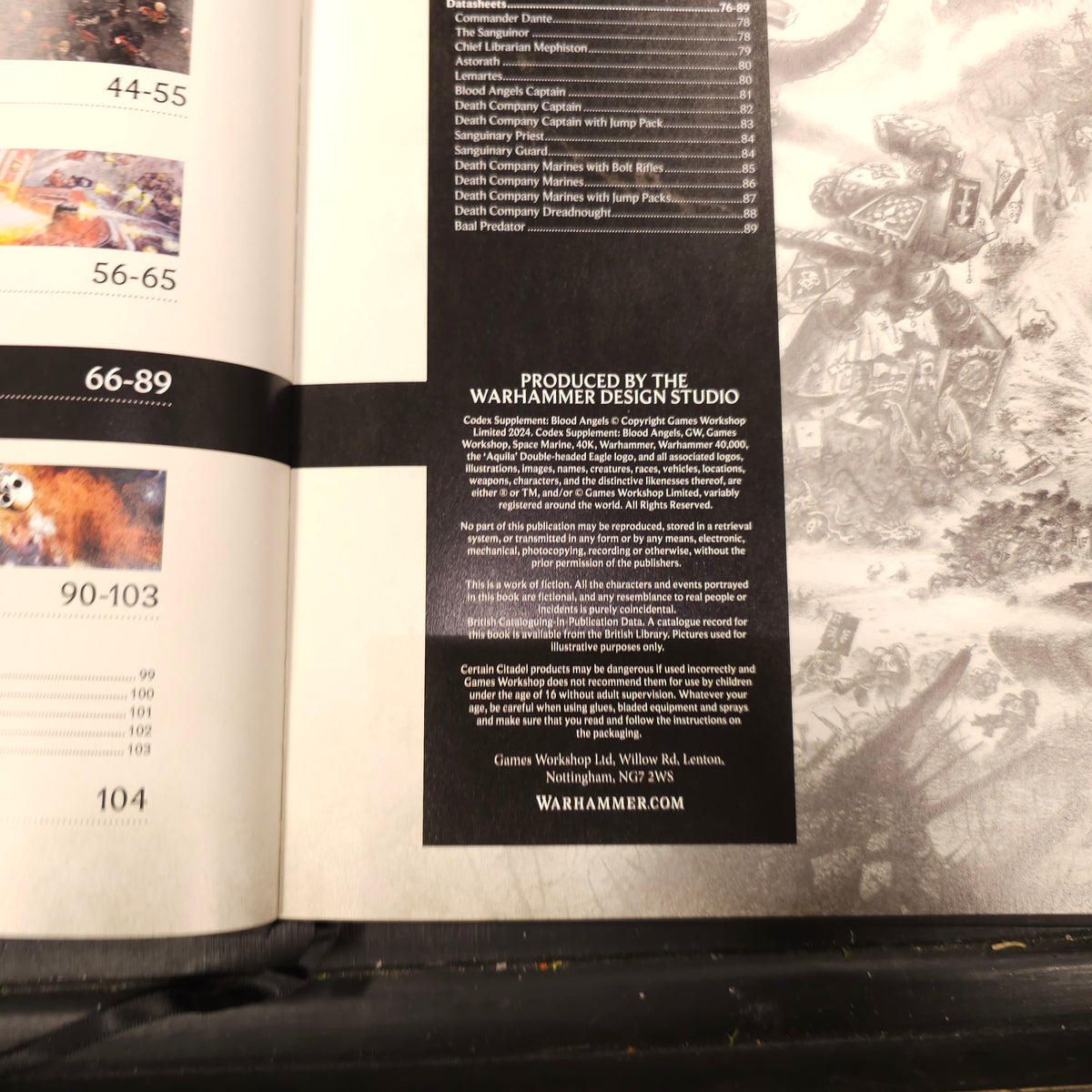 Codex Supplement: Blood Angels - Army Set Cover (2024, 10th Edition) - inside title or publication detail