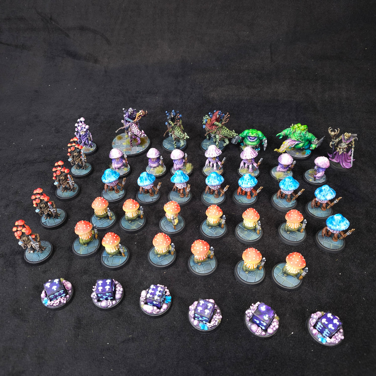 Bloodfields - Mushroom Folk and Swamp Creatures - Painted D&D Lot - full lot overview
