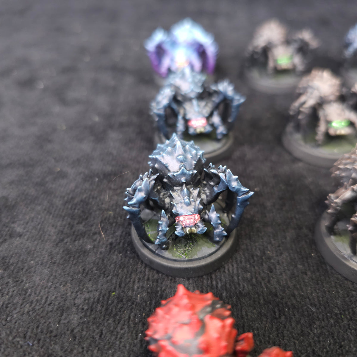 Bloodfields - Everdark Spiderlings - Painted D&D Spider Swarm - detail and alternate view 2