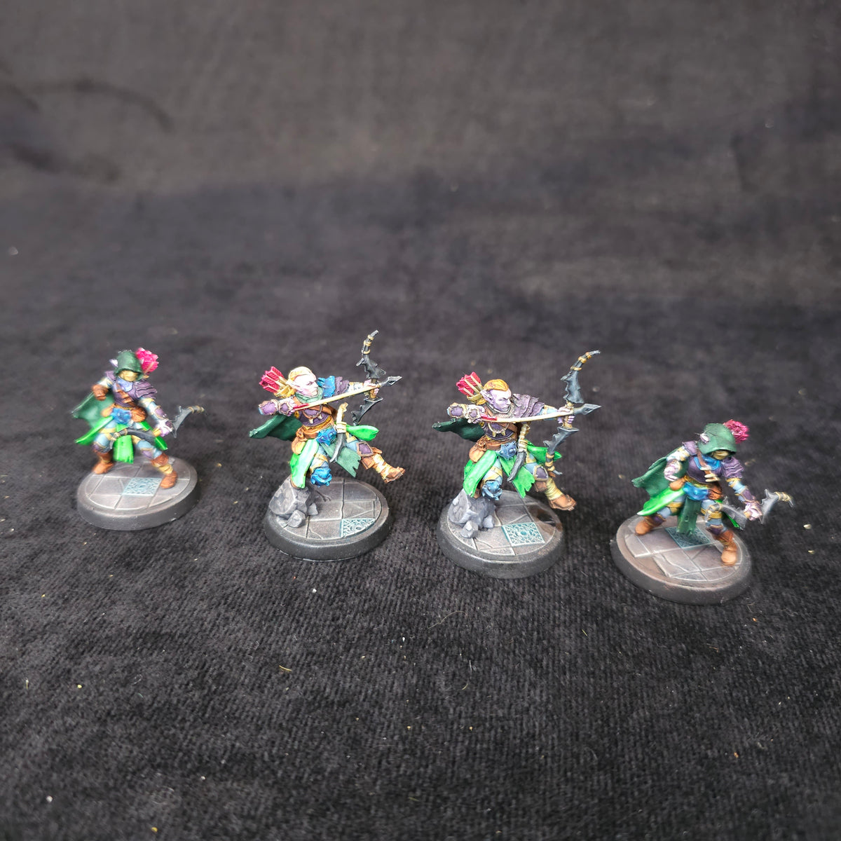 Bloodfields - Redleaf Elf Archers - Painted D&D Rangers - full lot overview