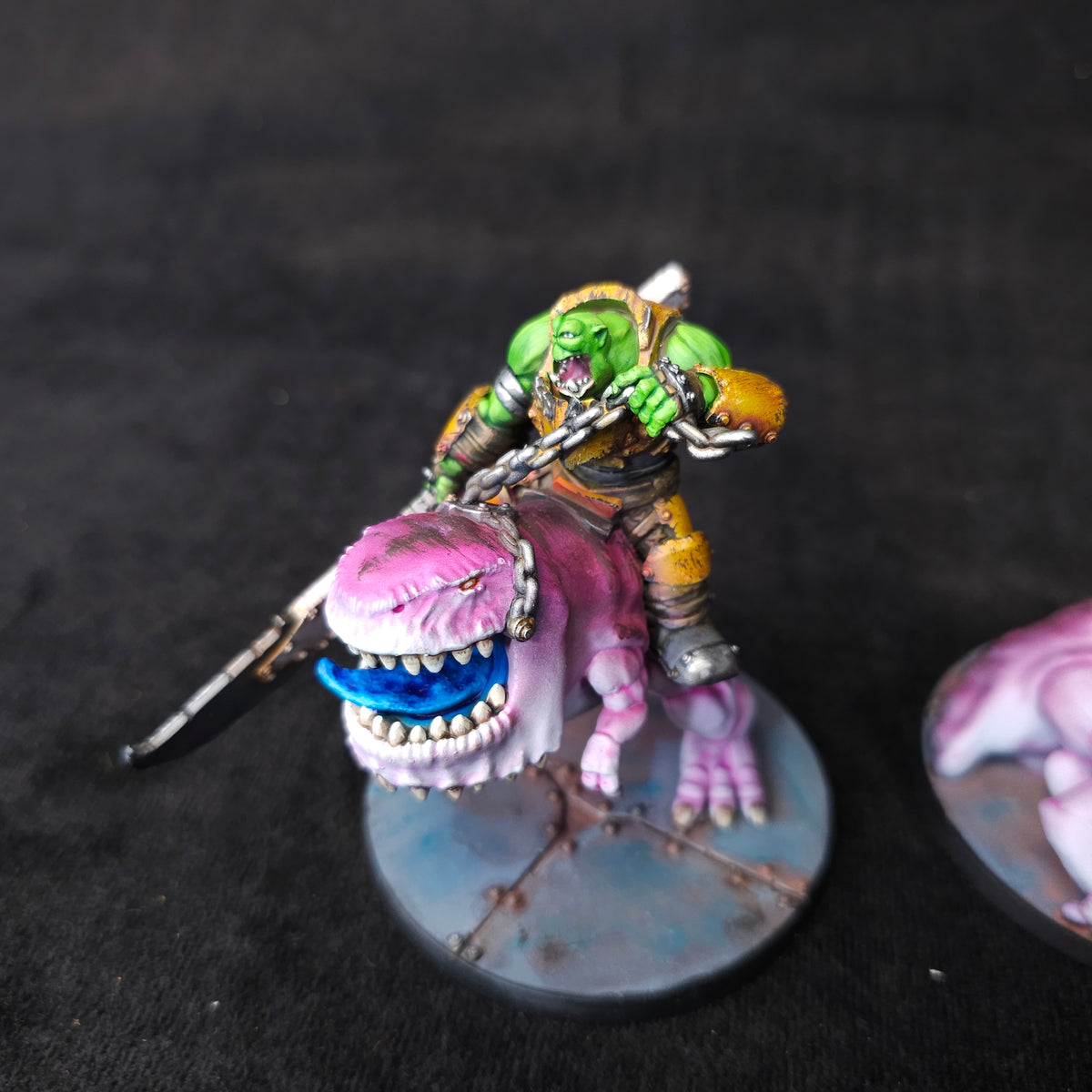 Deffwatch - Orc on Giant Fanged Beast - MWG Campaign - detail and alternate view 2