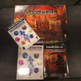 Gloomhaven bundle overview with Forgotten Circles and two removable sticker sets