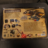 Gloomhaven box back showing sixth printing and contents summary