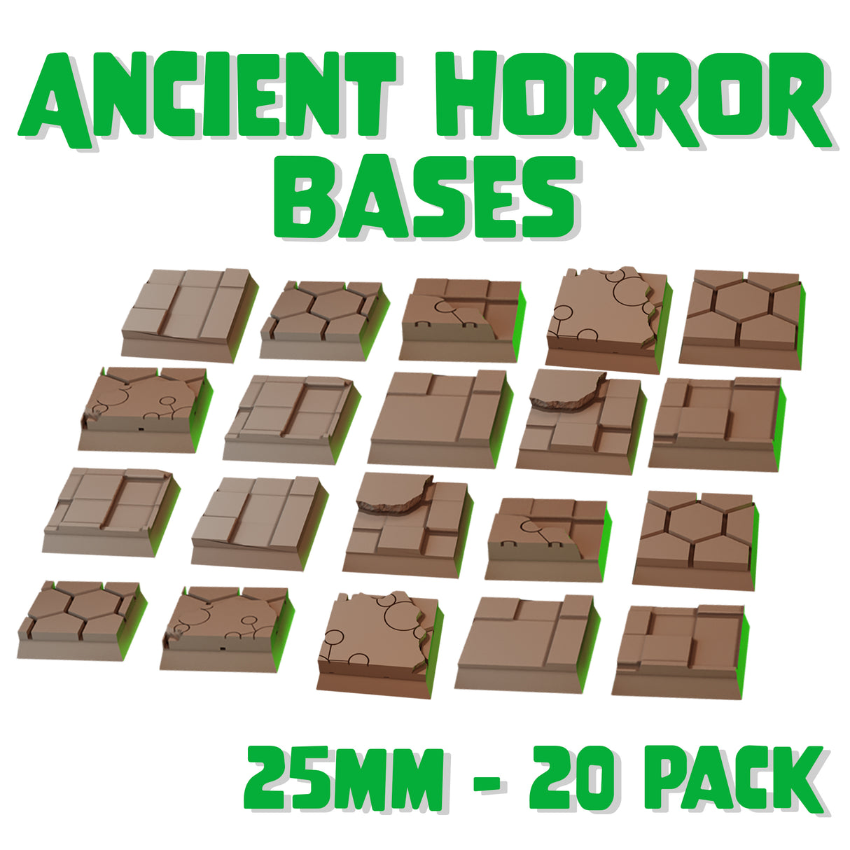 25mm Ancient Horror Square Bases (Set of 20)