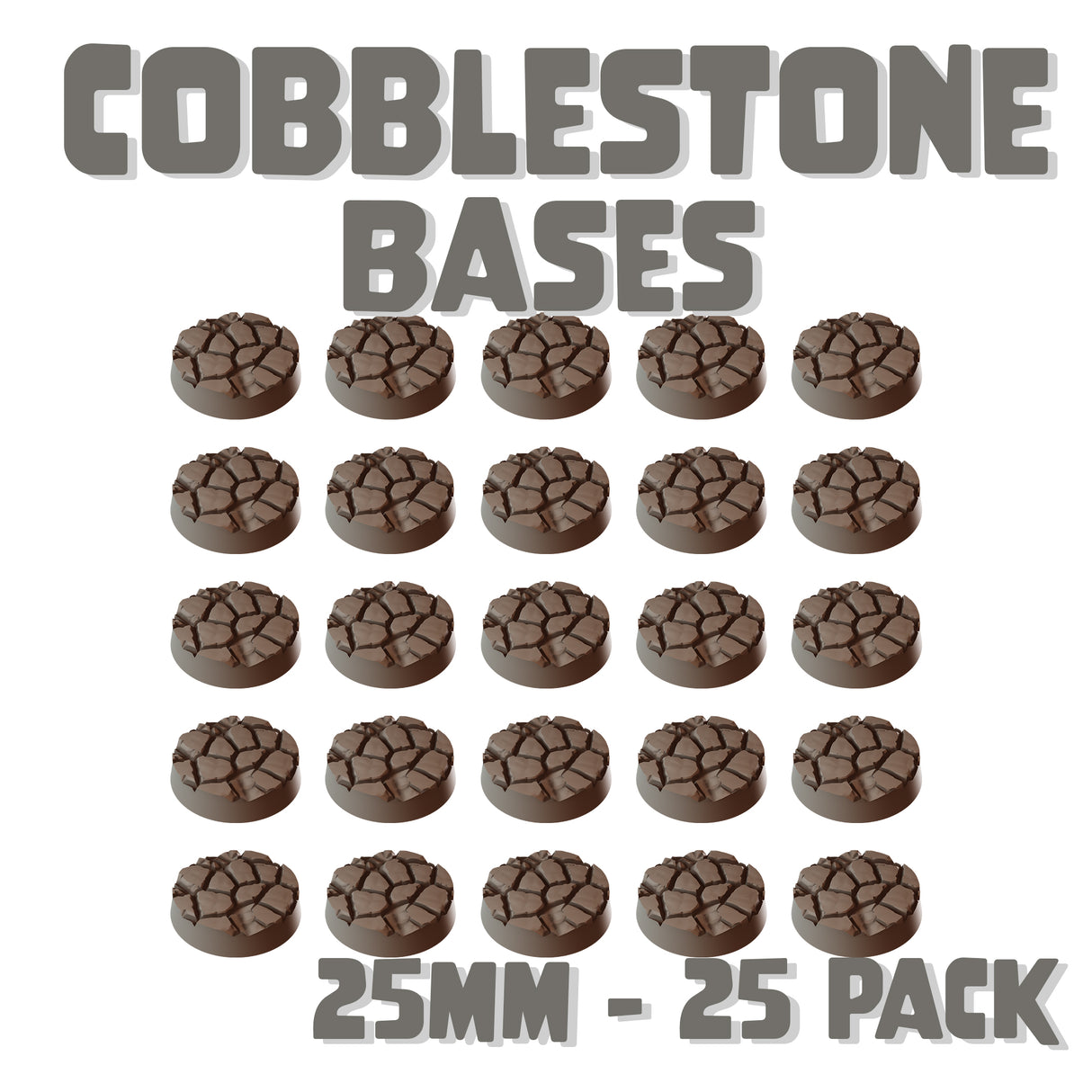 25mm Cobblestone Round Bases (Set of 25)