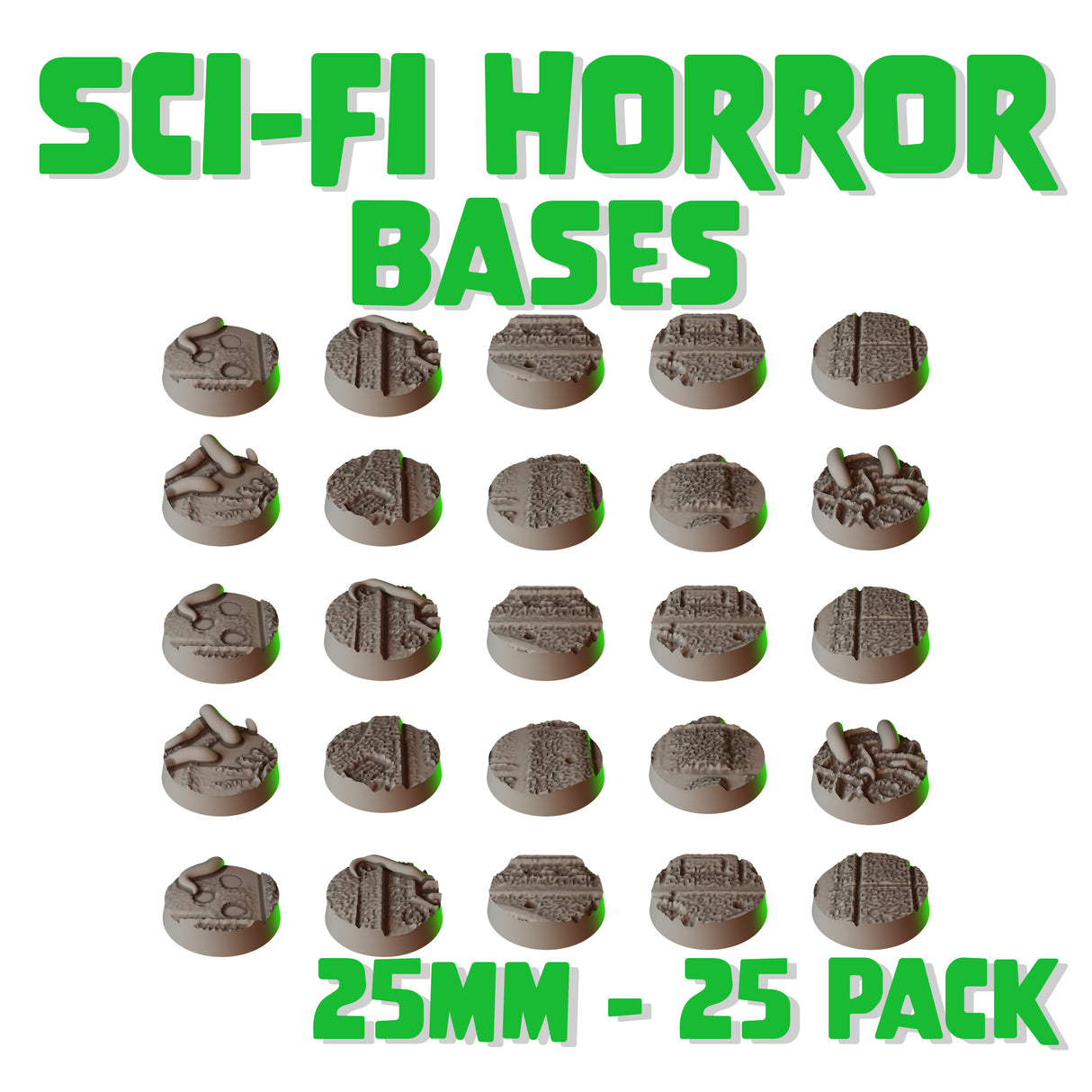 25mm Sci-fi Horror Round Bases (Set of 25)