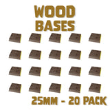 25mm Wood Square Bases (Set of 20)