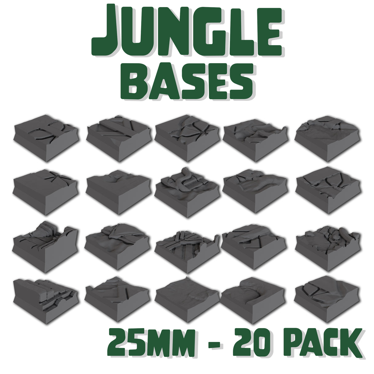 25mm Jungle Square Bases (Set of 20)