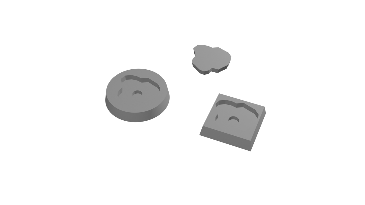 25mm Square to 32mm Round untextured - Rank and Flank Base Adapters