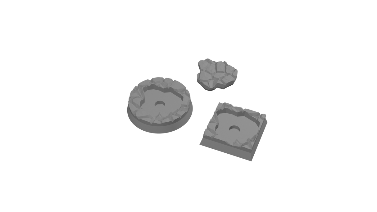 25mm Square to 32mm Round Cobblestone - Rank and Flank Base Adapters