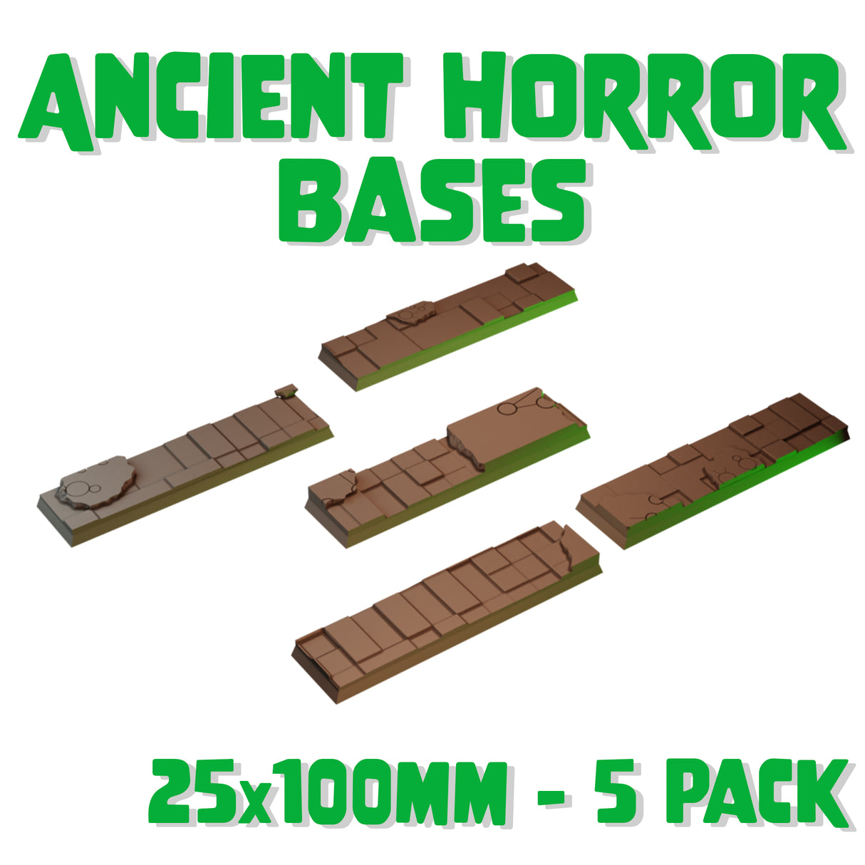 25x100mm Ancient Horror Square Bases (Set of 5)