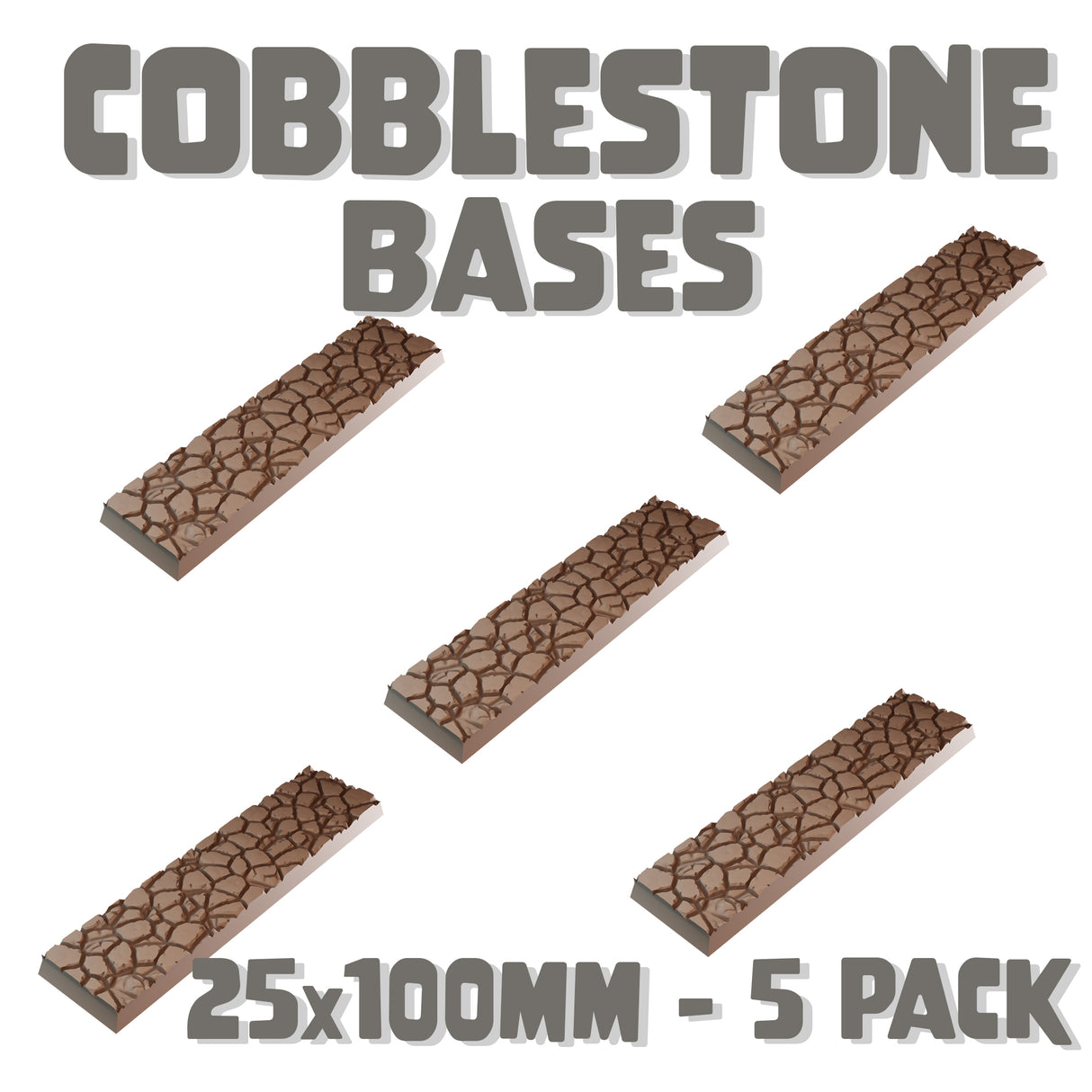 25x100mm Cobblestone Square Bases (Set of 5)