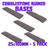 25x100mm Cobblestone Ruins Square Bases (Set of 5)