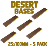 25x100mm Desert Square Bases (Set of 5)