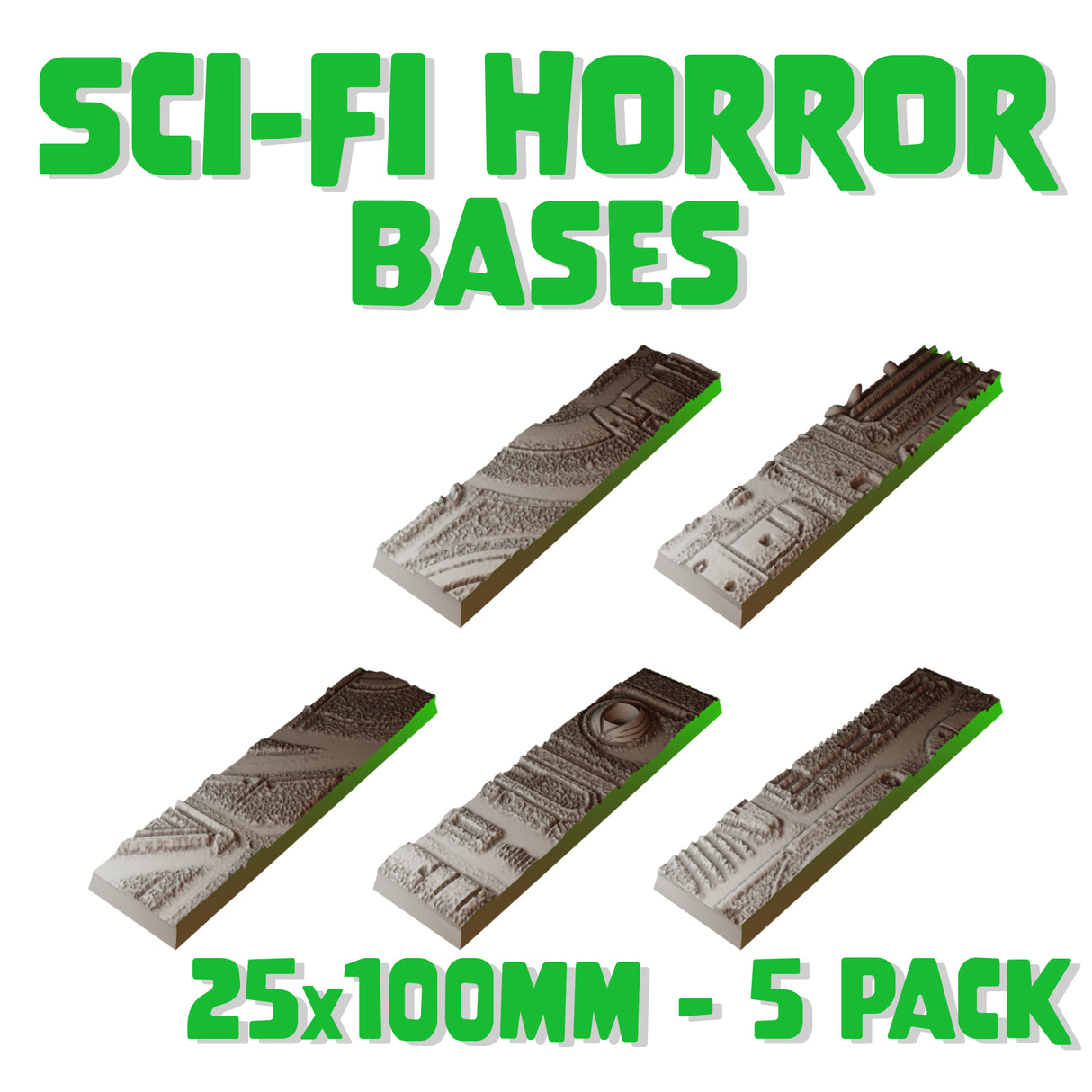 25x100mm Sci-fi Horror Square Bases (Set of 5)