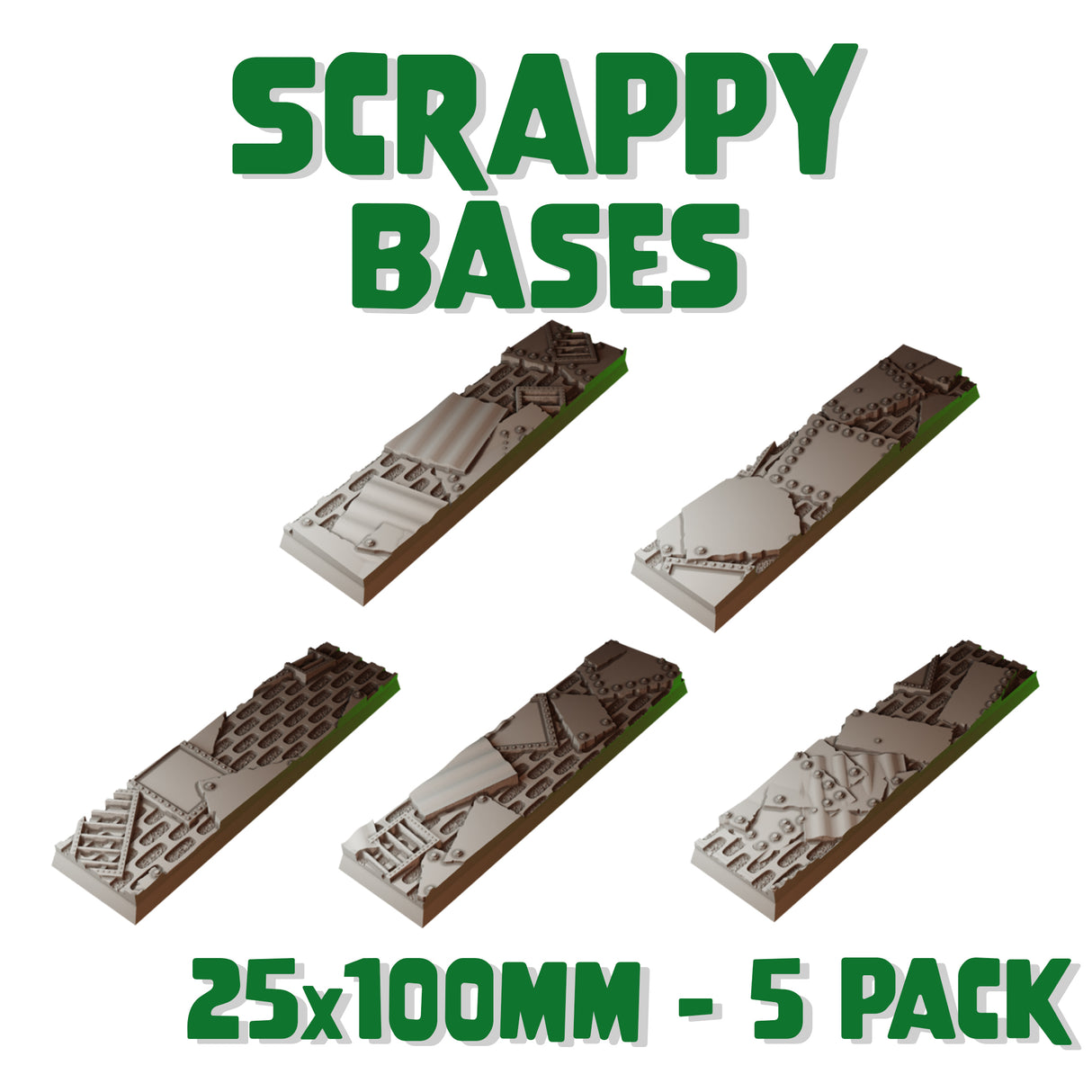 25x100mm Scrappy Square Bases (Set of 5)