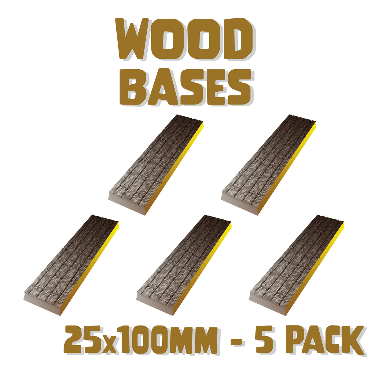 25x100mm Wood Square Bases (Set of 5)