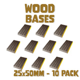 25x50mm Wood Square Bases (Set of 10)