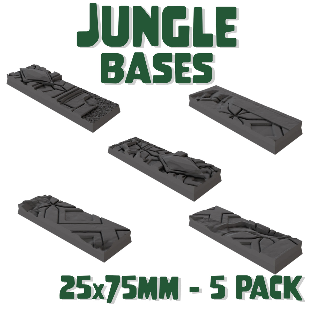 25x75mm Jungle Square Bases (Set of 5)