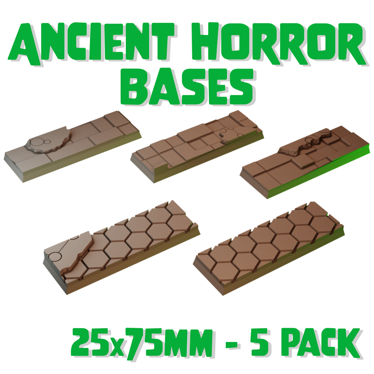 25x75mm Ancient Horror Square Bases (Set of 5)