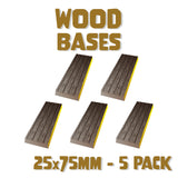 25x75mm Wood Square Bases (Set of 5)