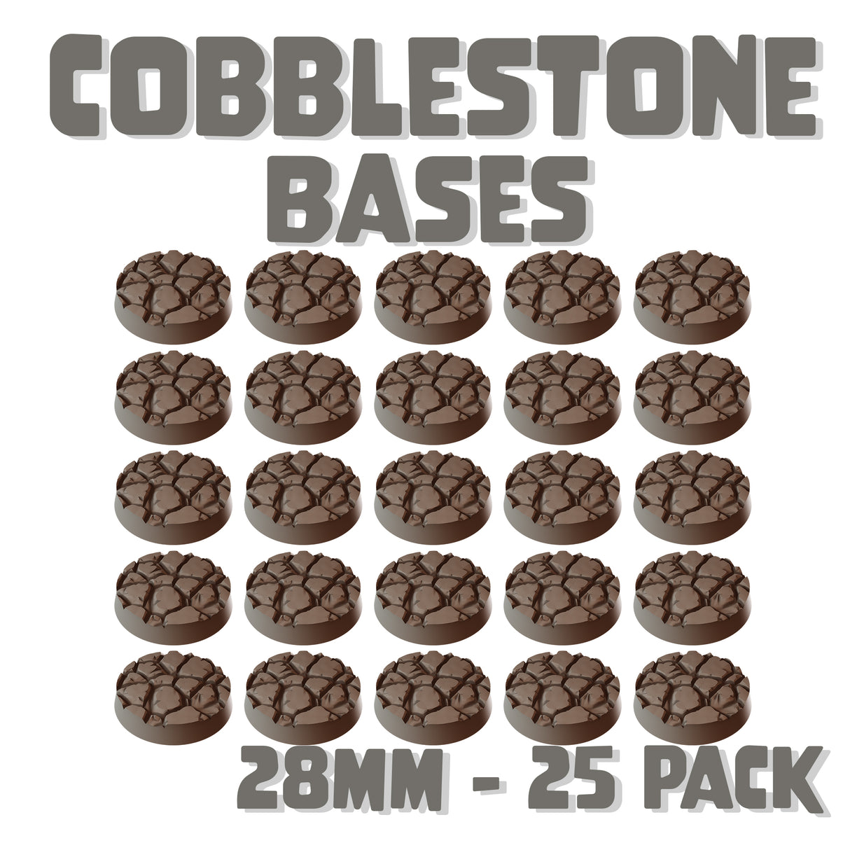 28.5mm Cobblestone Round Bases (Set of 25)